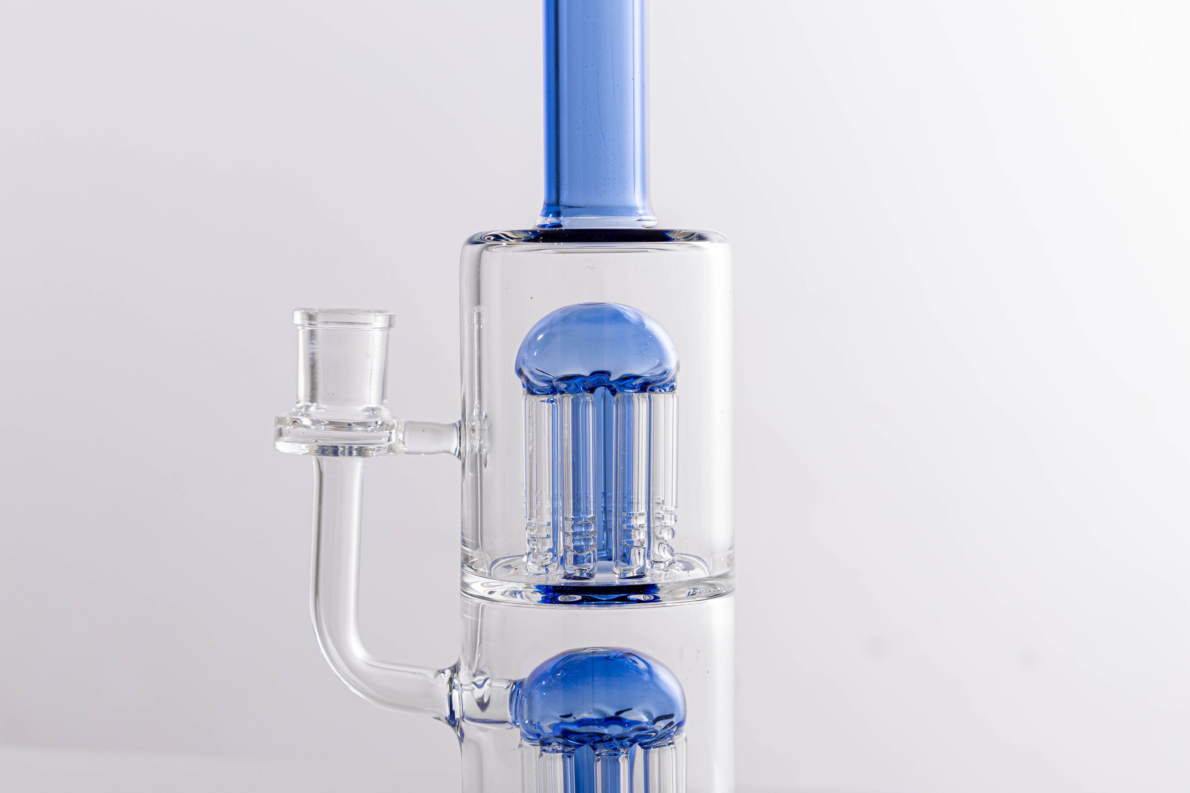 Blue Double Percolator Glass Water Pipe – Premium Borosilicate Glass for Smooth Hits