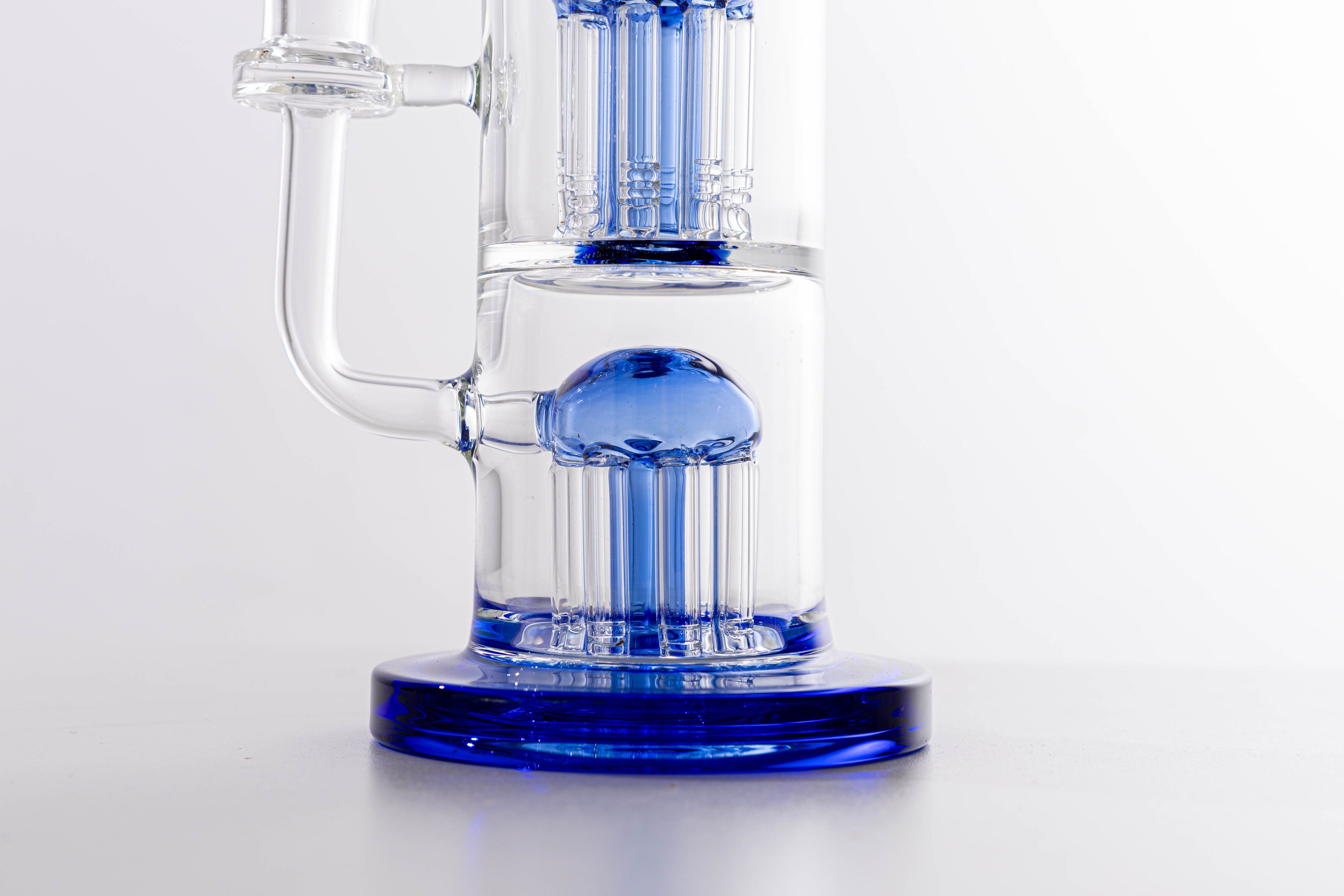 Blue Double Percolator Glass Water Pipe – Premium Borosilicate Glass for Smooth Hits