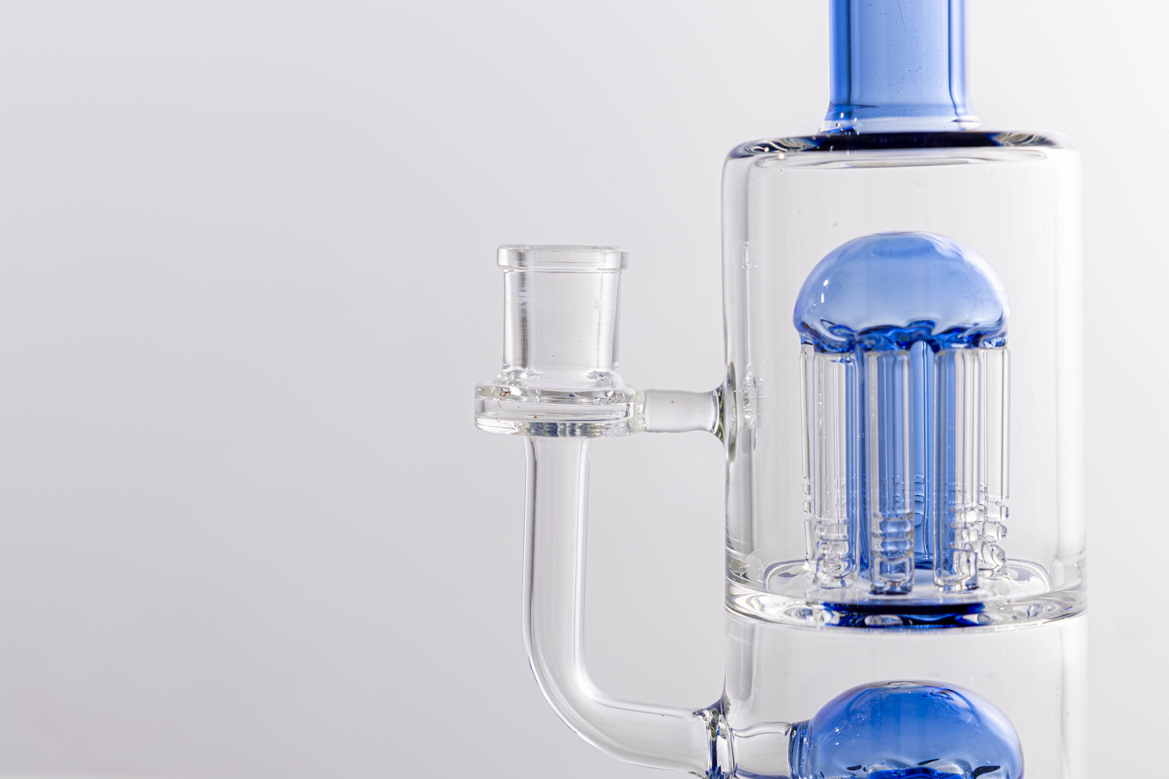 Blue Double Percolator Glass Water Pipe – Premium Borosilicate Glass for Smooth Hits