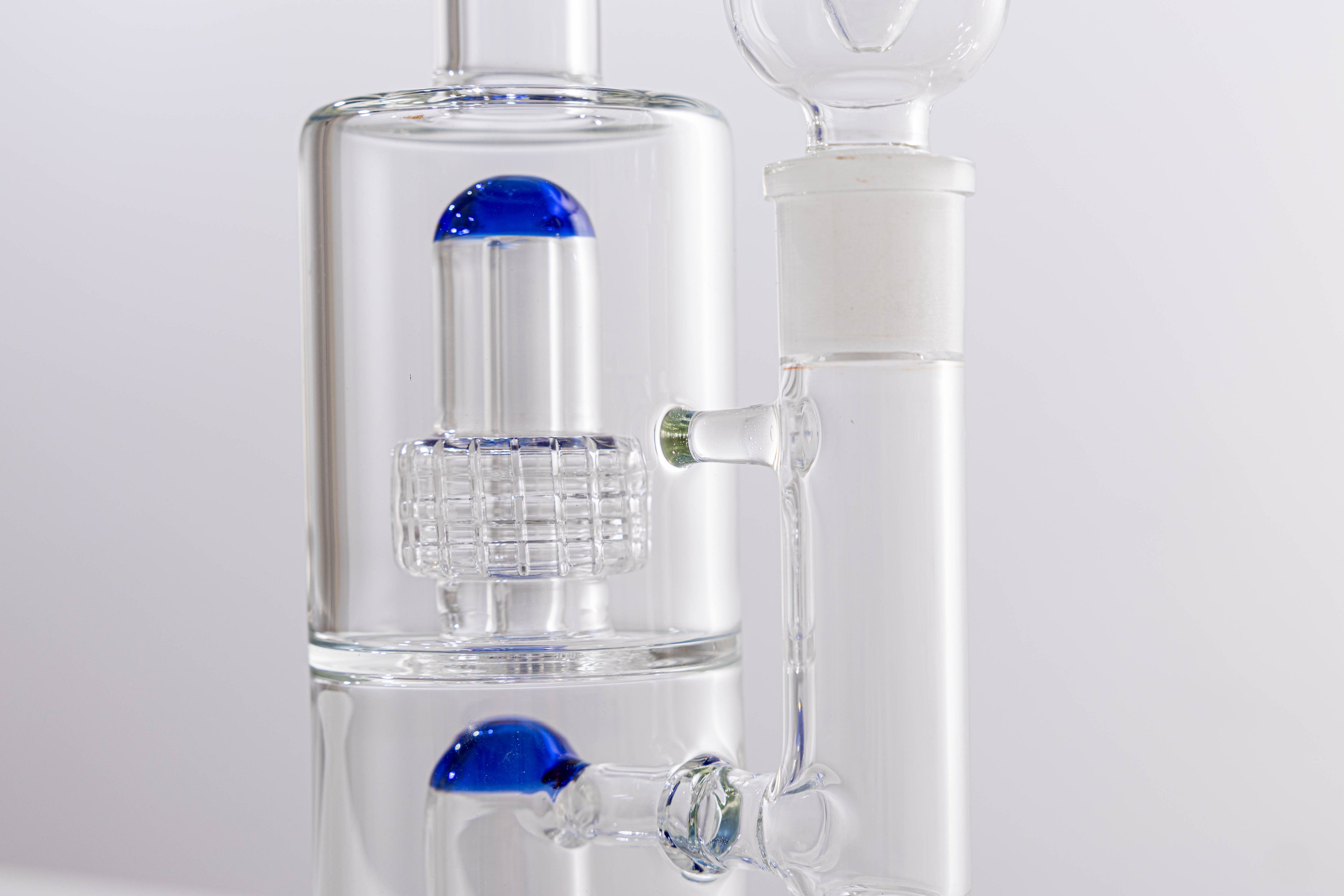 Double Chamber Percolator Glass Bong – Blue Accents