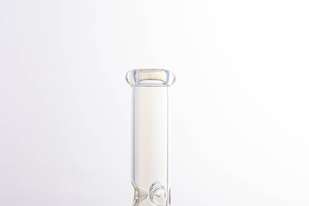 Straight Tube Glass Bong with Green Tree Perc – Borosilicate Water Pipe
